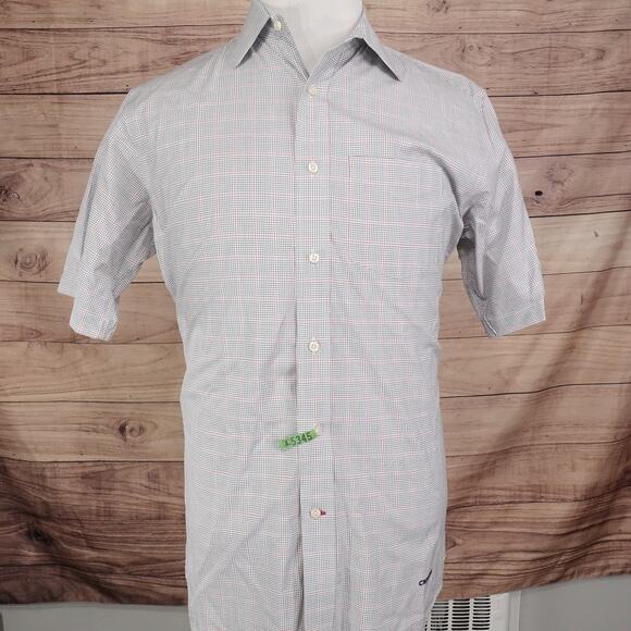 DANIEL CREMIEUX COLLECTION SHORT SLEEVE CHECK BUTTON DOWN SHIRT MENS SZ M - Picture 3 of 7